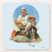 大きい1つをつかまえること スクエアペーパーコースター (正面)