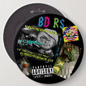 大きい1つ- 6" BDRSボタン 缶バッジ (正面&裏面)