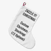 大きい1味方されたプリントに貯蔵するカスタムなクリスマス ラージクリスマスストッキング (正面 (吊り時))