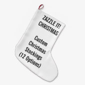 大きい1味方されたプリントに貯蔵するカスタムなクリスマス ラージクリスマスストッキング (正面 (吊り時))