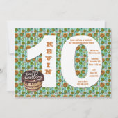 大きい10の誕生日のパーティの招待状 招待状 (正面)