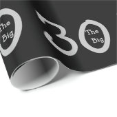 大きい30、誕生日、黒の銀製の文字 ラッピングペーパー (ロールコーナー)