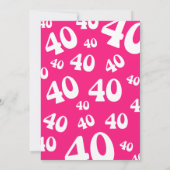 大きい4ああ！ピンク40歳の誕生日 招待状 (裏面)