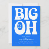 大きい4ああ！ブルー40歳の誕生日 招待状 (正面)