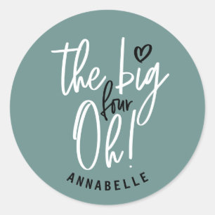 大きい4ああ！40歳の誕生日パーティーのお願いギフト ラウンドシール