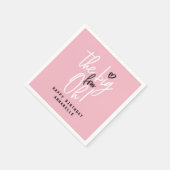 大きい4ああ!40歳の誕生日パーティーデコールピンク スタンダードカクテルナプキン (角)