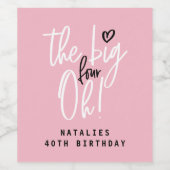 大きい4ああ!40歳の誕生日パーティーバナー ワインラベル (シングルラベル)