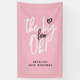 大きい4ああ！40歳の誕生日パーティーバナー 横断幕