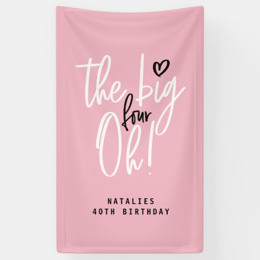 大きい4ああ!40歳の誕生日パーティーバナー 横断幕 (縦)