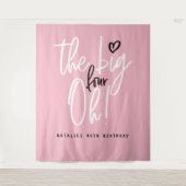 大きい4ああ！40歳の誕生日パーティーピンクガーリー タペストリー (正面)