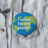 大きい4インチのボタン – 気候に投票 缶バッジ (インサイチュ)