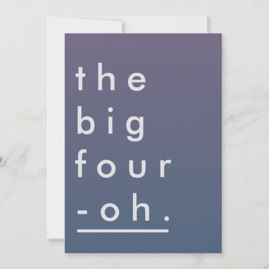 大きい4 Oh最小主義のモダンな誕生会 招待状 (正面)
