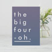 大きい4 Oh最小主義のモダンな誕生会 招待状 (スタンド正面)