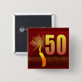 大きい50の誕生日ボタン 缶バッジ (正面&裏面)