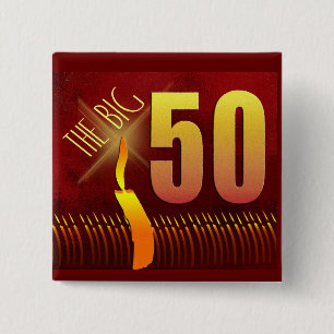 大きい50の誕生日ボタン 缶バッジ