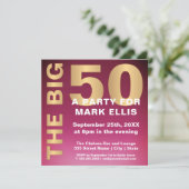 大きい50金ゴールドの効果|の誕生会 招待状 (スタンド正面)