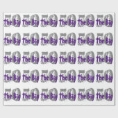 大きい50、誕生日、灰色、黒の紫色の文字 ラッピングペーパー (フラット)