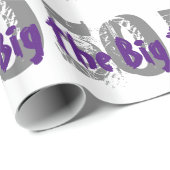 大きい50、誕生日、灰色、黒の紫色の文字 ラッピングペーパー (ロールコーナー)