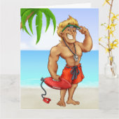 大きい(ライフガードの)挨拶状- SRF カード (黄色い花)