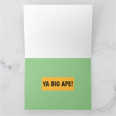 大きいAPE GORILLAおもしろい誕生日カードサイズ カード (内部)