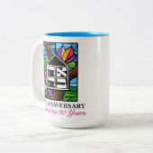 大きいBeitahaversaryのお祭りのマグ ツートーンマグカップ (正面左)