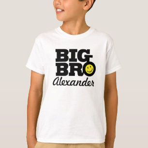 大きいbroの名前の白黒および黄色の子供のTシャツ Tシャツ