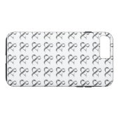 大きいCaslonの中型の黒い凸版印刷の穀物 Case-Mate iPhoneケース (裏面(横))