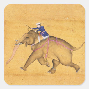 大きいCliveからの象に、乗っているMahout スクエアシール