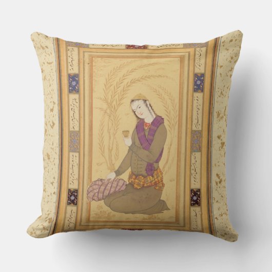 大きいClive Aからのコップを、握るつけられていた青年 クッション (正面)