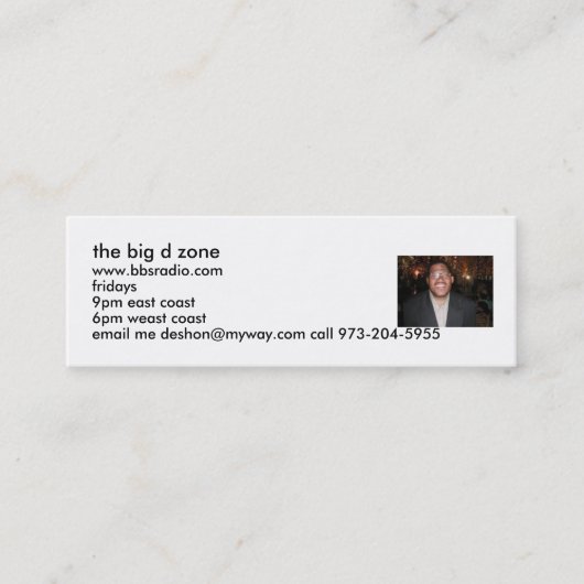 大きいdの地帯カード スキニー名刺 (正面)