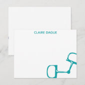 大きいDeeのSnaffleビット馬のメッセージカード-ティール（緑がかった色） サンキューカード (正面/裏面)