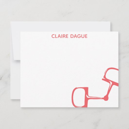 大きいDeeのSnaffleビット馬のメッセージカード-珊瑚 サンキューカード (正面)