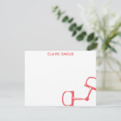 大きいDeeのSnaffleビット馬のメッセージカード-珊瑚 サンキューカード (スタンド正面)