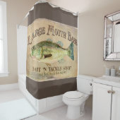 大きいmouth低音湖の家の小屋の魚釣りの装飾 シャワーカーテン (インサイチュ)