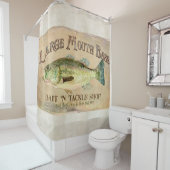 大きいmouth低音湖の家の小屋の魚釣りの装飾 シャワーカーテン (インサイチュ)