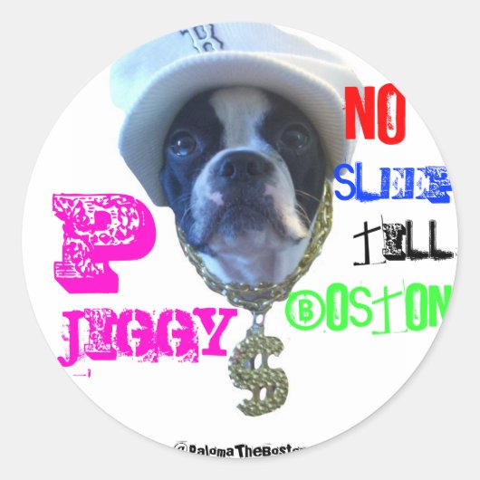 大きいPジグジーのステッカー！ ラウンドシール (正面)