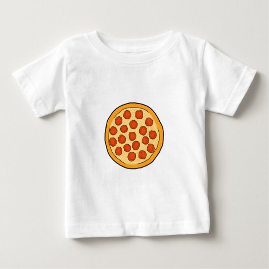 大きいPepperoniピザ全ピザスケッチの芸術Yum ベビーTシャツ (正面)