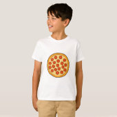 大きいPepperoniピザ全ピザスケッチの芸術Yum Tシャツ (正面フル)