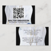 大きいQRコードテンプレート | 大理石金ゴールドフレーク 名刺 (正面/裏面)