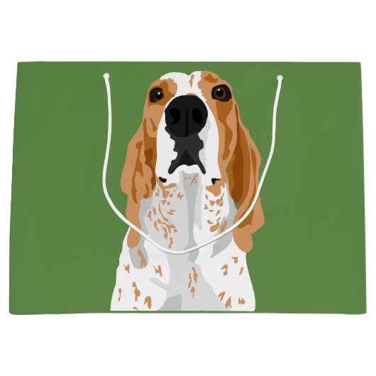 大きいRedtickのCoonhoundの頭部のギフトバッグ ラージペーパーバッグ (正面)