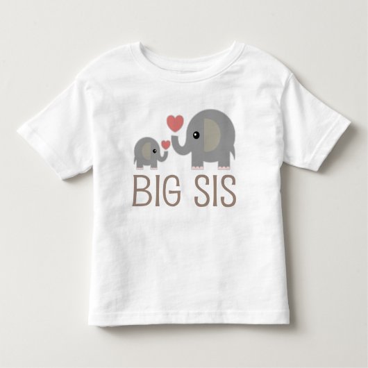大きいSisの女の子かわいい象のひだのTシャツ トドラーTシャツ (正面)