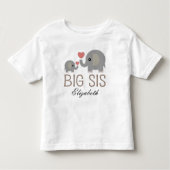 大きいSisの女の子かわいい象のパーソナライズなTシャツ トドラーTシャツ (正面)
