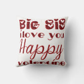 大きいSis I愛かわいいキューピッドのタイポグラフィのバレンタイン クッション (裏面)