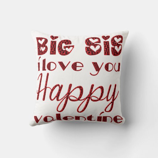 大きいSis I愛かわいいキューピッドのタイポグラフィのバレンタイン クッション (裏面)
