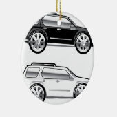 大きいSUVは大きいクロム縁のベクトルと様式化しました セラミックオーナメント (右)