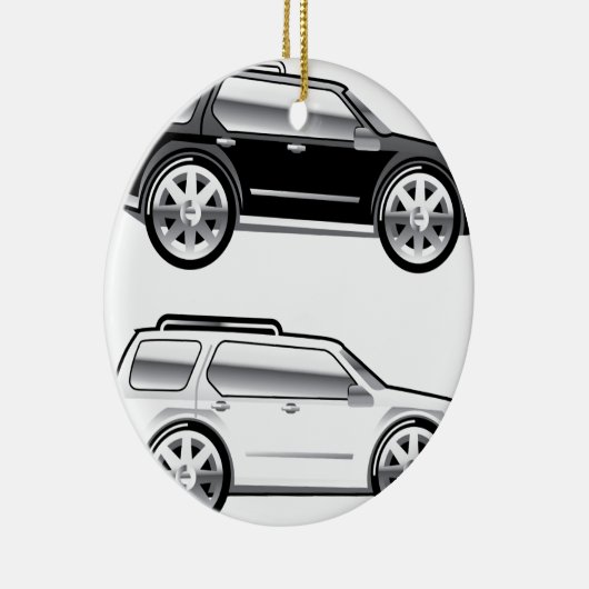 大きいSUVは大きいクロム縁のベクトルと様式化しました セラミックオーナメント (右)