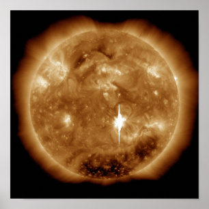 大きいXクラスの太陽フレアは日曜日に噴火します ポスター