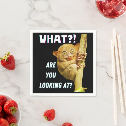 大きおもしろいい目のタルシエー何を見ているか スタンダードカクテルナプキン (インサイチュ)