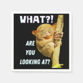 大きおもしろいい目のタルシエー何を見ているか スタンダードカクテルナプキン (正面)