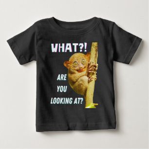 大きおもしろいい目のタルシエー何を見ているか ベビーTシャツ